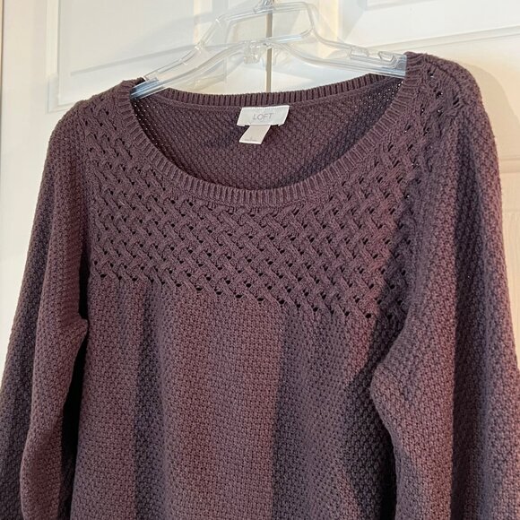 LOFT, brown crewneck sweater, size Large - Picture 1 of 8